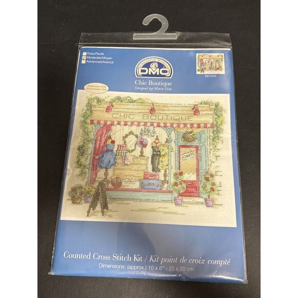 DMC Chic Boutique Counted Cross Stitch Kit 25cmx20cm BK1543 Maria Diaz Moderate - Picture 1 of 3